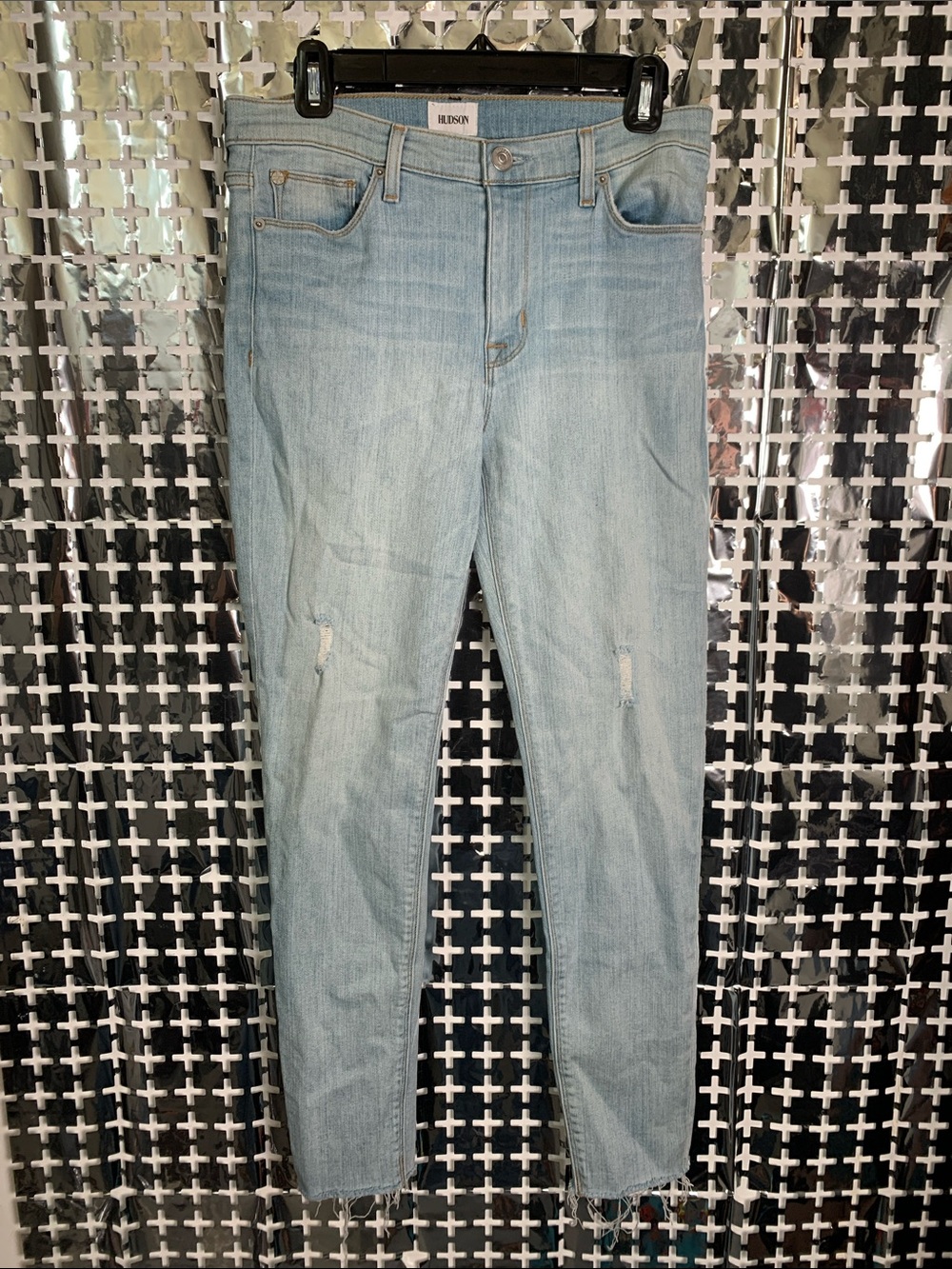 Hudson Jeans Light Blue Skinny Distressed Women's Jeans